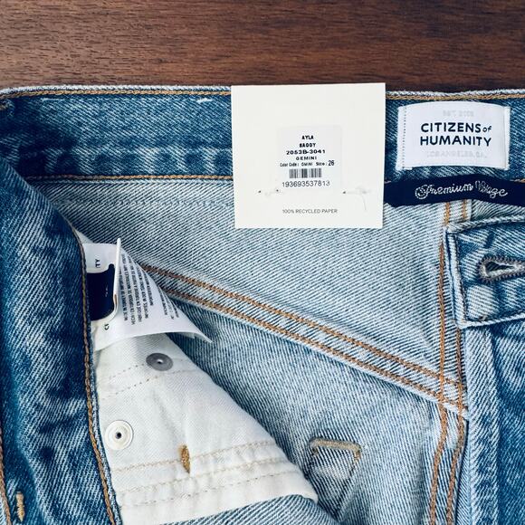 NWT Citizens of Humanity Ayla Baggy Cuffed Jeans in Gemini Size 26 Agolde - Picture 10 of 13